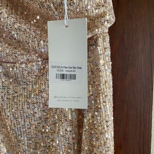 R&M Richards Gold Sequin Wedding Dress